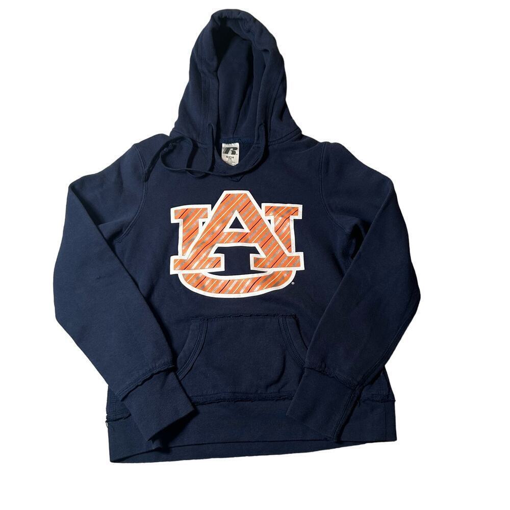 Auburn Tigers Pullover Hoodie Womens S 4/6‎ Blue Russell Athletic Logo NCAA
